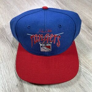 VTG New York Rangers Snapback Hat NHL Hockey Blue Red The Game Wool Cap